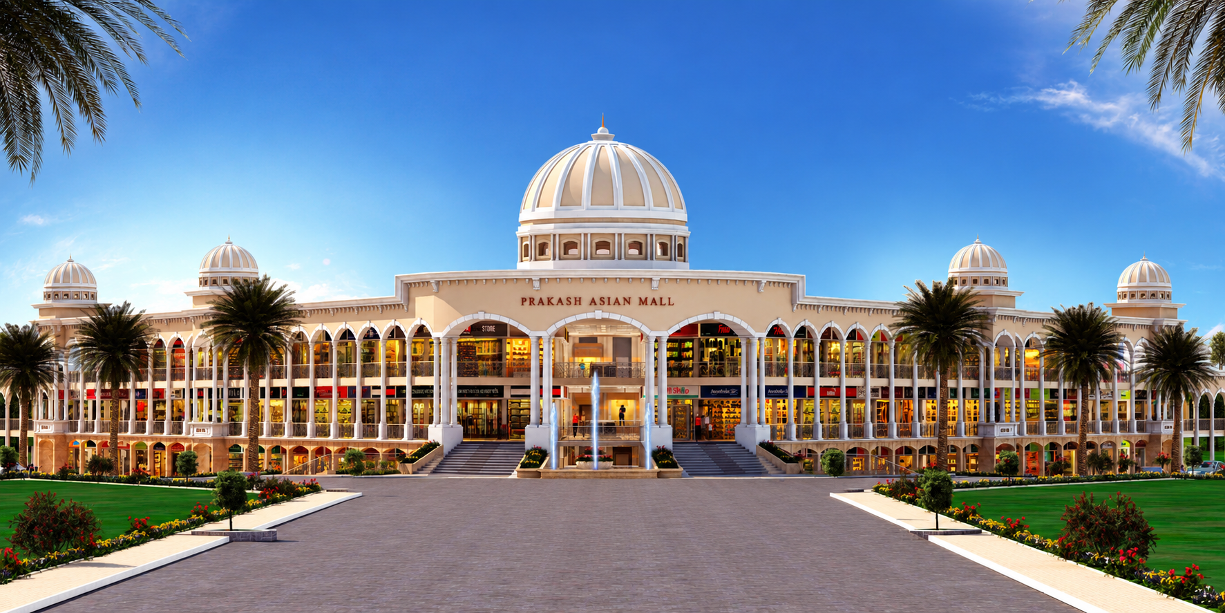 Prakash Asian Mall — heritage fort-inspired architecture on Fort Road, Gulbarga